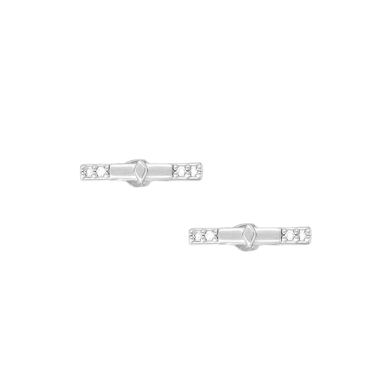 Uncommon James: Bar None Stud Earrings - Silver