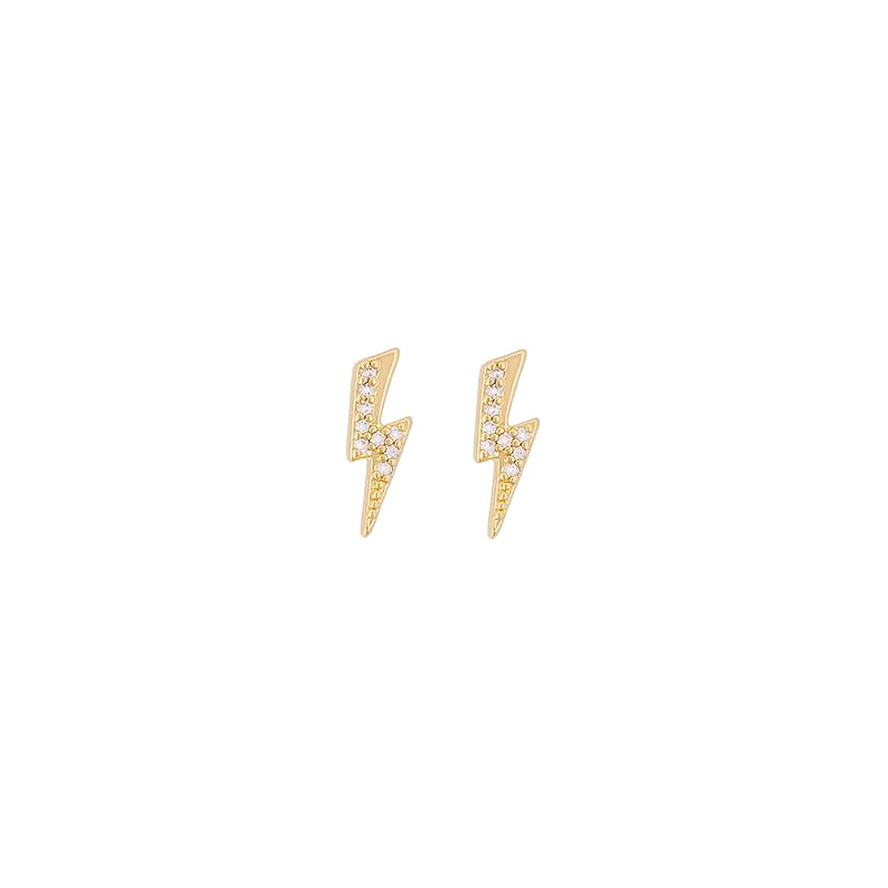 Uncommon James: Bolt Stud Earrings - Gold
