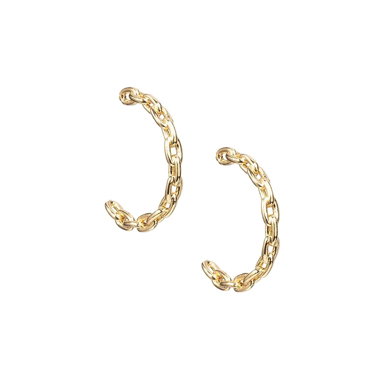 Uncommon James: Chain Hoops Earrings - Gold