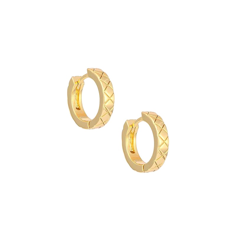 Uncommon James: Crossover Huggies Earrings - Gold