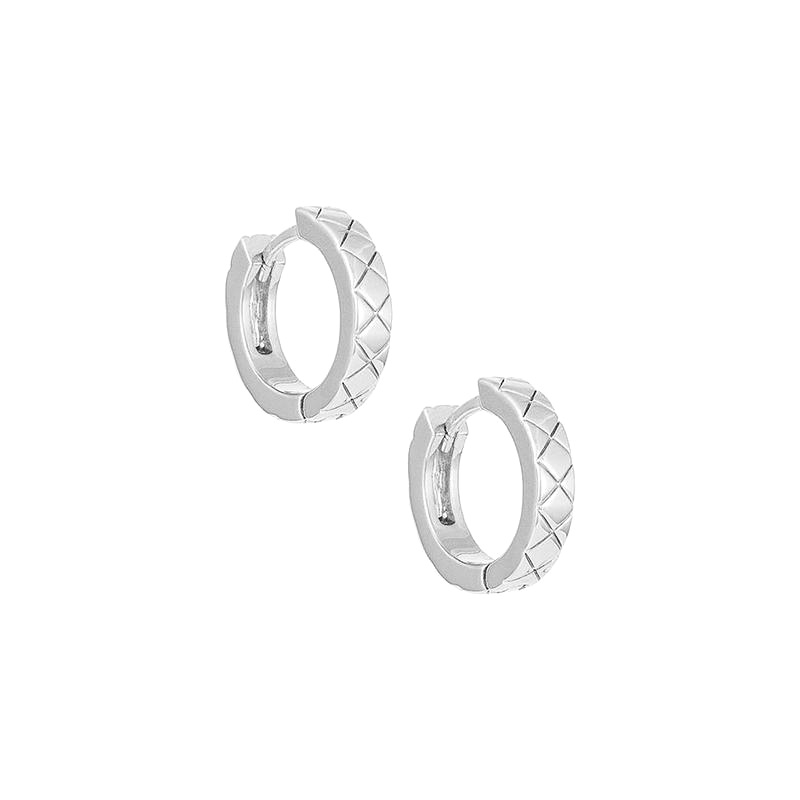 Uncommon James: Crossover Huggies Earrings - Silver