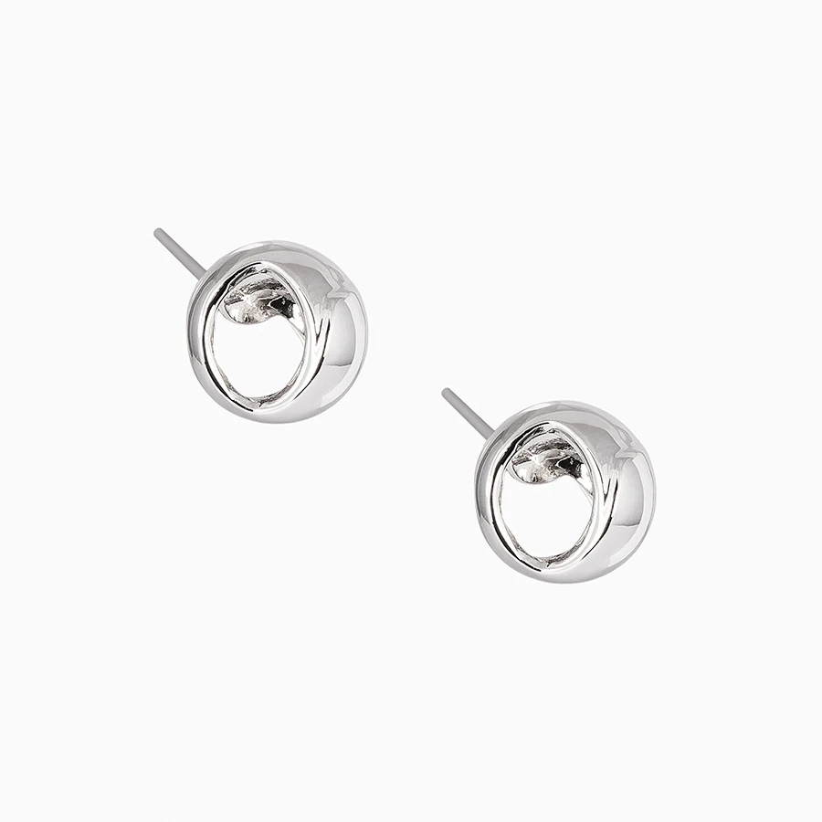 Uncommon James: Full Circle Stud Earrings - Silver