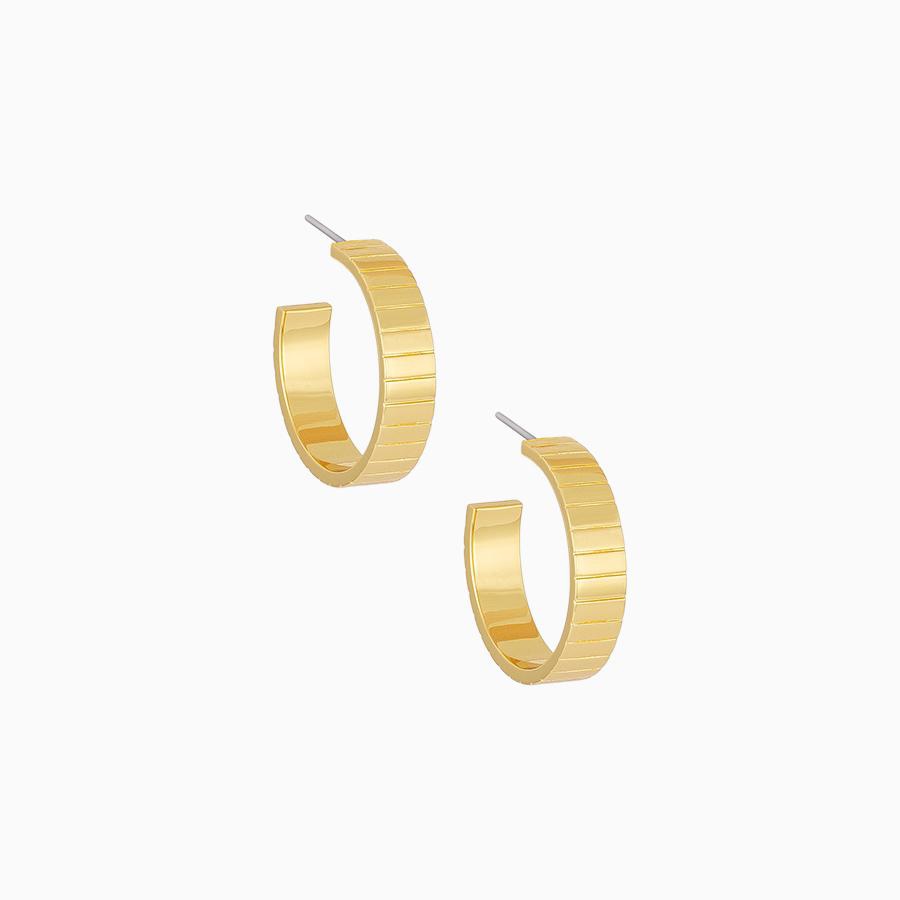 Uncommon James: Pave The Way Hoops Earrings - Gold