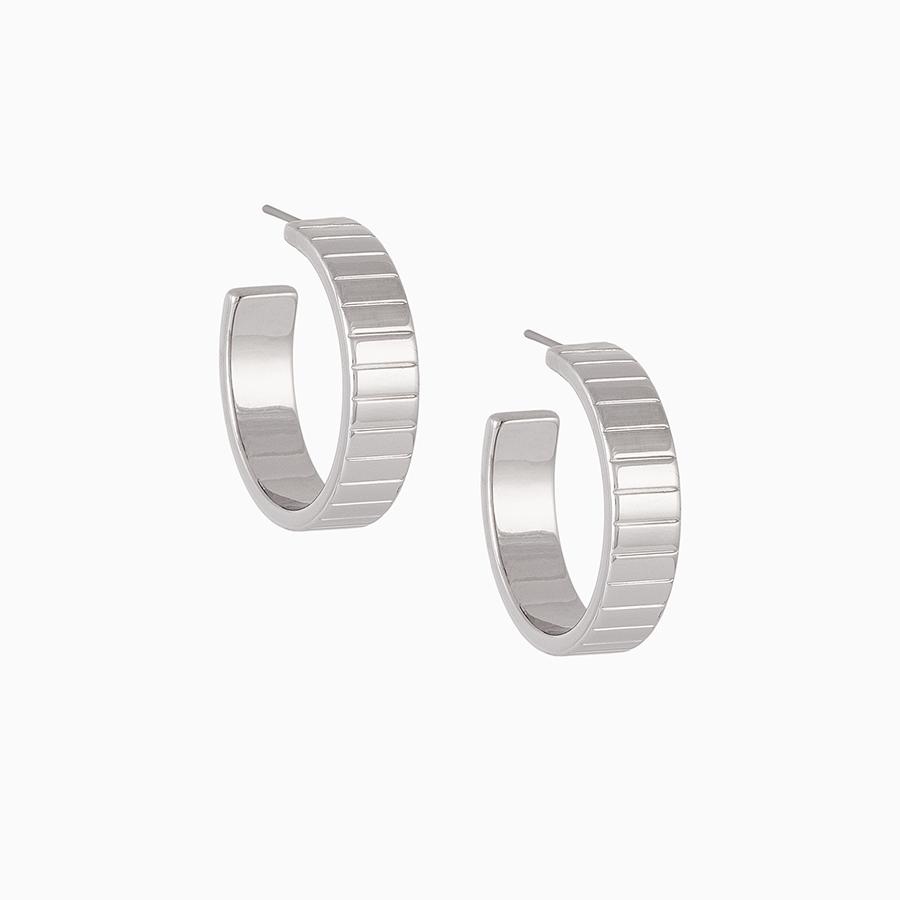 Uncommon James: Pave The Way Hoops Earrings - Silver