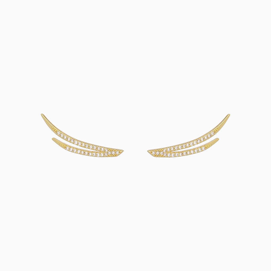 Uncommon James: Two Wings Ear Climber Earrings - Gold
