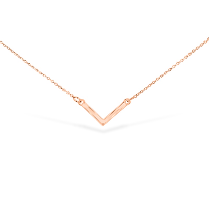 Uncommon James: Baby V Necklace - Rose Gold