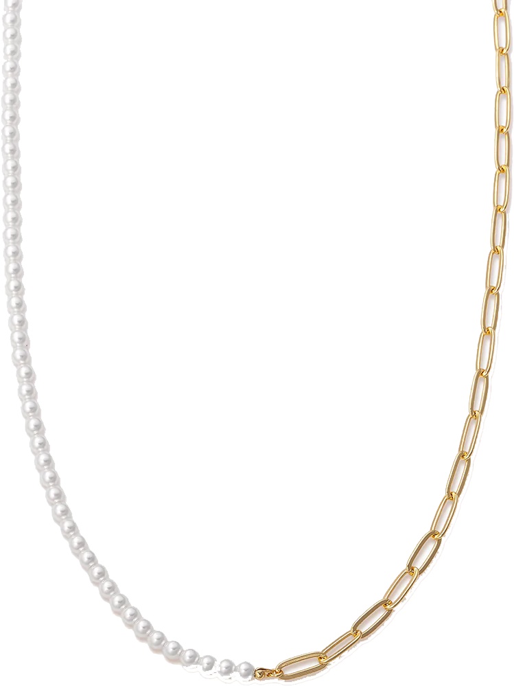 Uncommon James: Split Personality Pearl Necklace - Gold