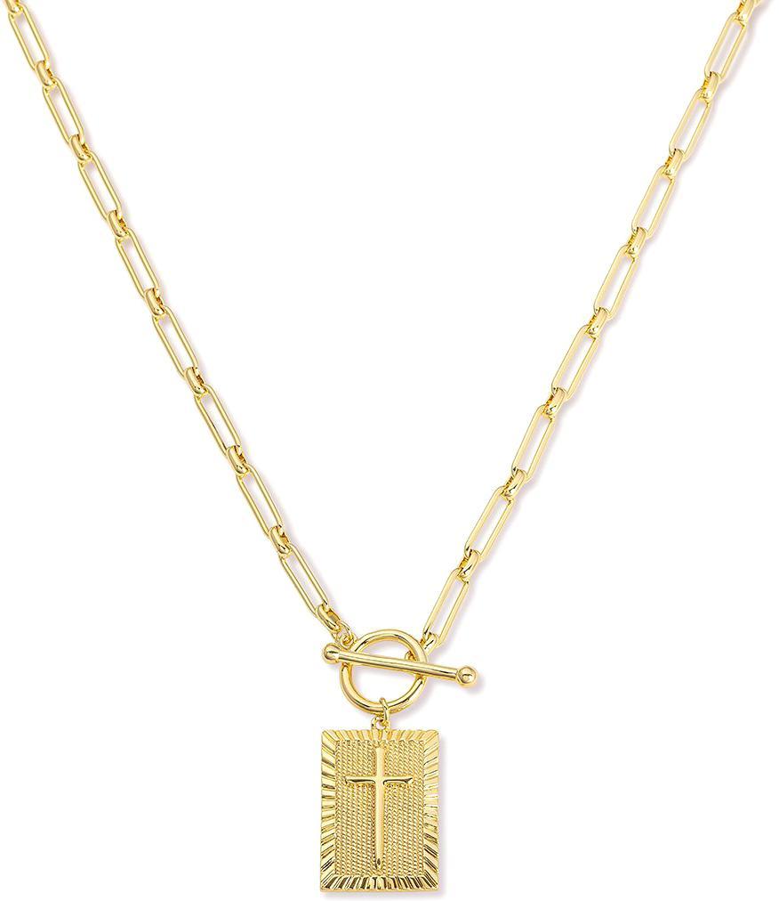 Cross Pendant Necklace (Gold) - KristinDaily.org