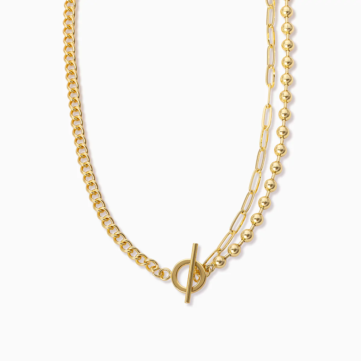 Timeless Pearl and Chain Necklace in Gold | Uncommon James